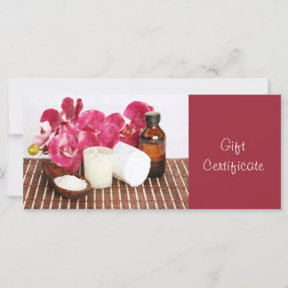 Certificado de presente de massagem Spa