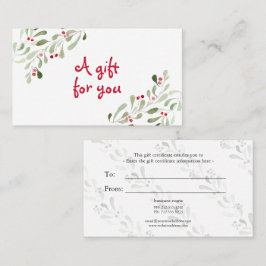 Certificado de presente de Natal em Watercolor