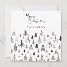 Certificado de Presente de Natal Negro e Branco