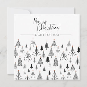 Certificado de Presente de Natal Negro e Branco