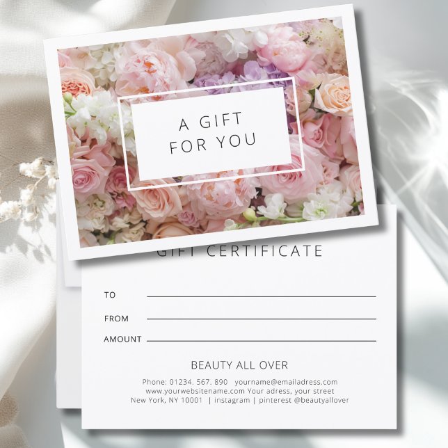 Certificado de Presente de Negócios Florais Modern (Modern Floral Business Gift Certificate)