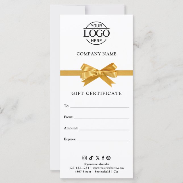 Certificado de Presente de Negócios Moderno Chic c (Frente)