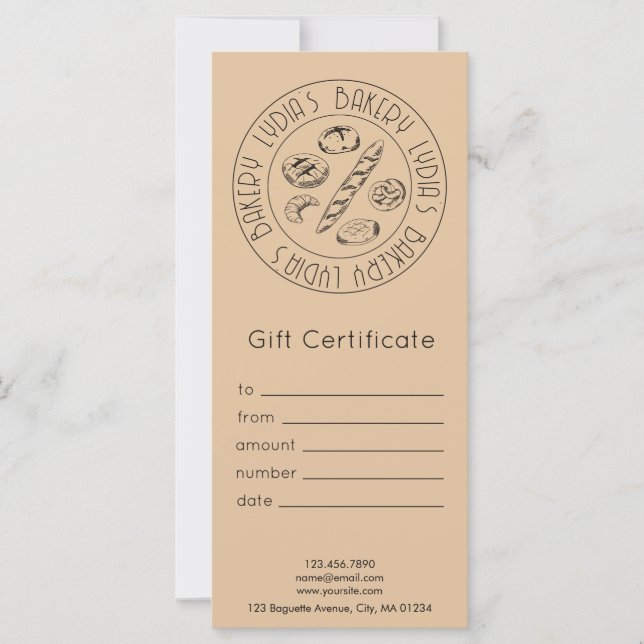 Certificado de Presente de Padaria Kraft Personali (Frente)