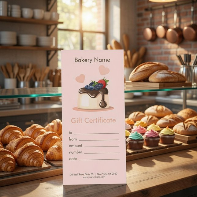 Certificado de Presente de Padaria Personalizado (Criador carregado)