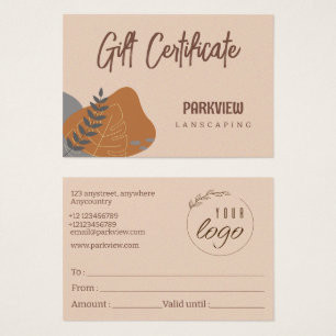 Certificado de Presente de Paisagem de Pastel Natu