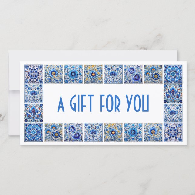 Certificado de presente de quadro de azulejos medi (Frente)