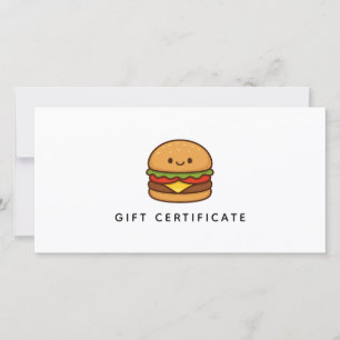 Certificado de Presente de Restaurante de Hambúrgu