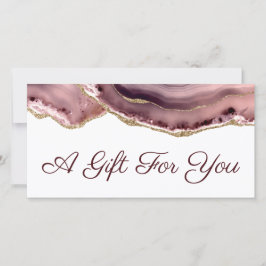 certificado de presente de rosa agata empoeirado