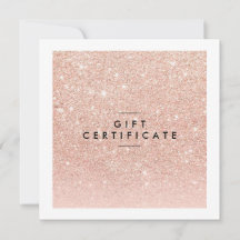 Certificado de Presente de Salão Chic Dourado rosa