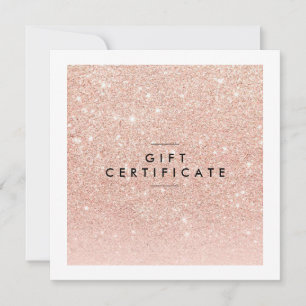 Certificado de Presente de Salão Chic Dourado rosa