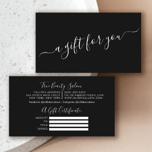 Certificado de Presente de Script Branco Preto Sim