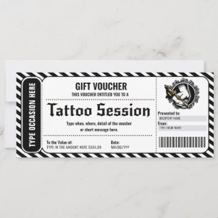 Certificado de presente de tatuagem pessoal cartão
