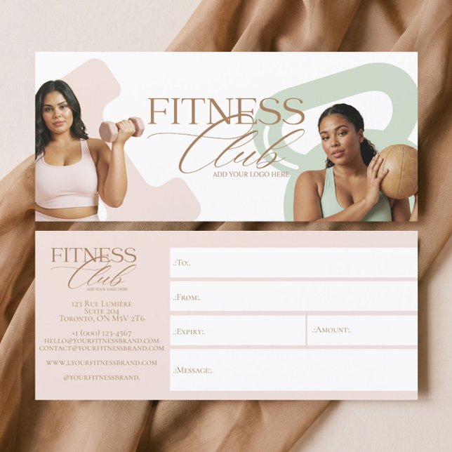 Certificado de Presente de Treinador Pessoal de Fi (Modern Fitness Personal Trainer Gift Certificate)