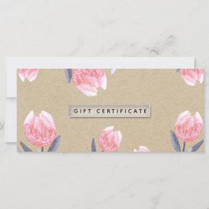 Certificado de Presente de Tulipas em Aquarela Pea