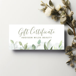 Certificado de Presente de Vegetação Aquarela Rúst