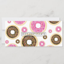Certificado de Presente Donuts Granulado Rosa e Ma