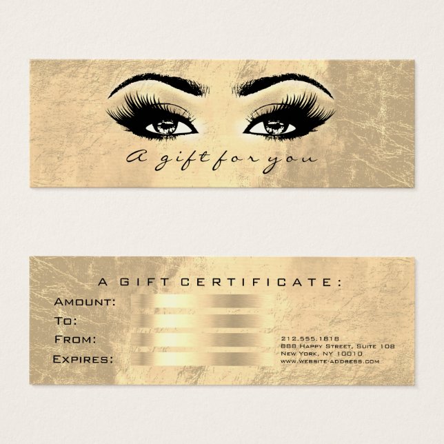 Certificado de Presente Dourada Lashes de Couro Ma (Frente & Verso)