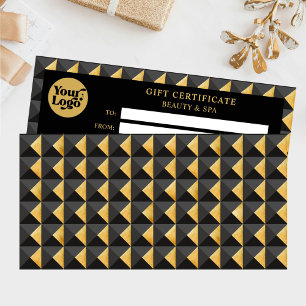 Certificado de Presente Dourado de Abstrato de Neg