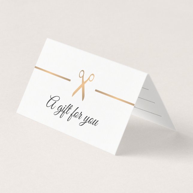 Certificado de Presente Dourado de Cabelo Branco E (Frente)