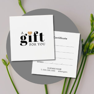 Certificado de Presente Dourado de Coração Limpo E