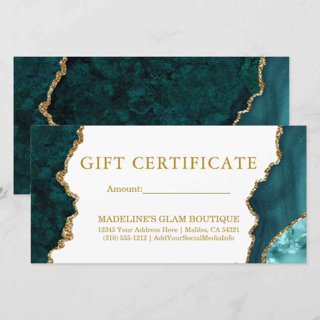 Certificado de Presente Dourado de Mármaco de Mola (Frente/Verso)