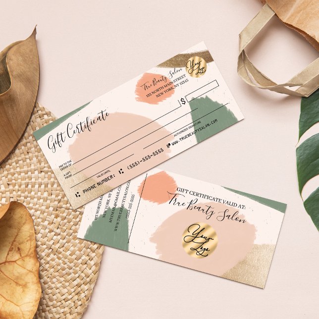 Certificado de Presente Dourado dos Tons da Terra  (Criador carregado)