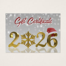 Certificado de Presente Dourado Grande Cartão de P