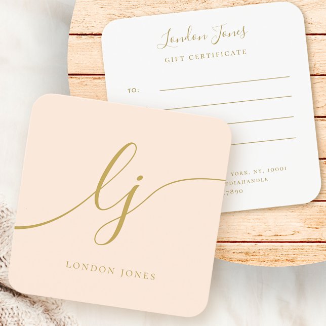 Certificado de Presente Dourado para Blush Chic El (Criador carregado)