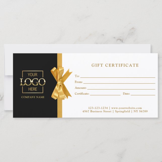 Certificado de Presente Dourado para Chic Black (Frente)