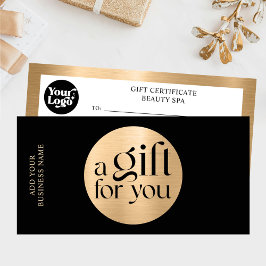 Certificado de Presente Dourado Preto para Natal C