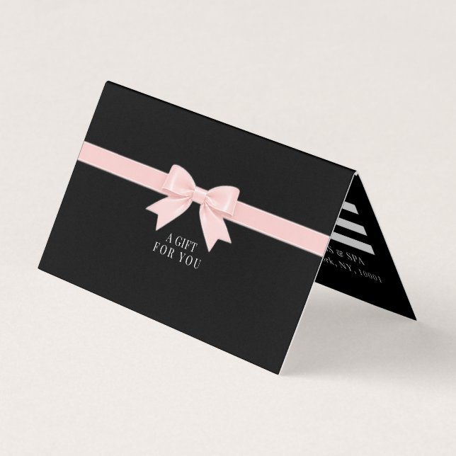 Certificado de Presente Elegante Arco Rosa Preto (Frente)