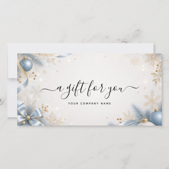 Certificado de Presente Elegante de Natal com Códi (Frente)