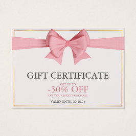 Certificado de Presente Elegante de Negócios Creme