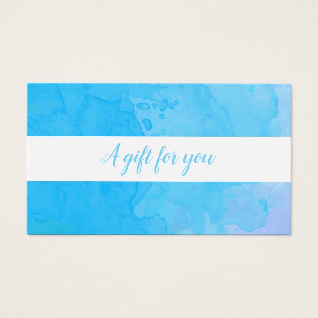 Certificado de Presente Elegante em Aquarela Azul (Frente)