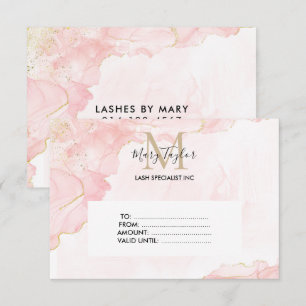 Certificado de presente Elegante Rosa Bege Dourado