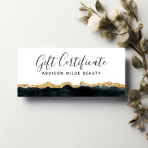 Certificado de Presente em Aquarela Preto e Dourad
