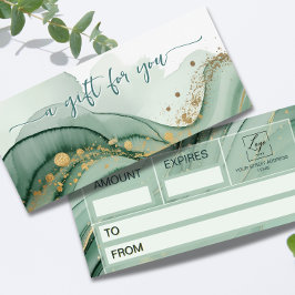 Certificado de Presente em Aquarela Verde Sage Dou