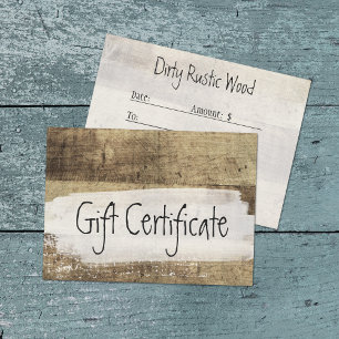 Certificado de Presente em Madeira Rústica Shabby