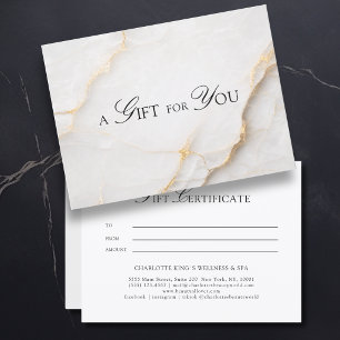 Certificado de Presente em Mármore Branco Elegante