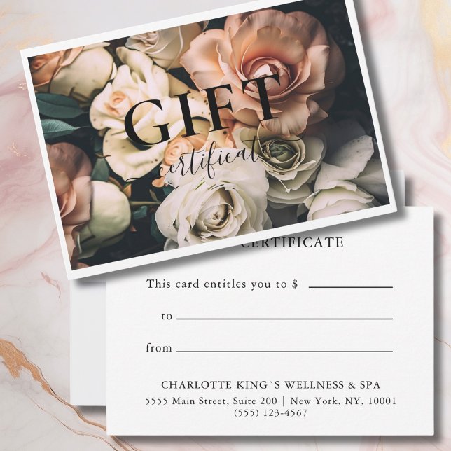 CERTIFICADO DE PRESENTE EMPRESARIAL | Moderno | Fl (BUSINESS GIFT CERTIFICATE | Modern | Floral |)