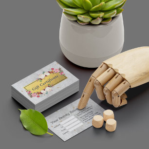 Certificado de Presente Floral Dourada Branca de S