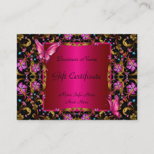 Certificado de Presente Floral Elegante Dourado Ro