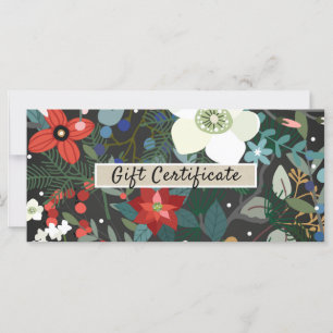 Certificado de Presente Floral Moderno Escuro Ousa
