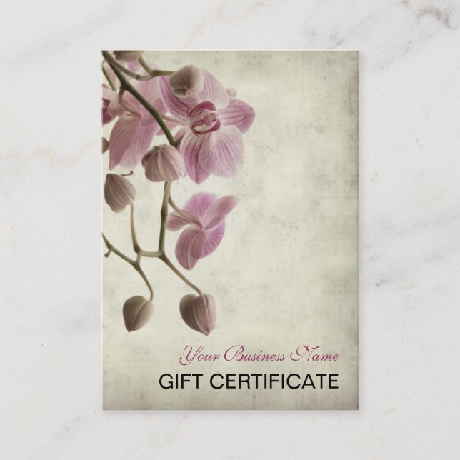 Certificado de presente floral simples retro do (Frente)