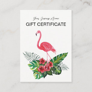 Certificado de presente floral tropical do
