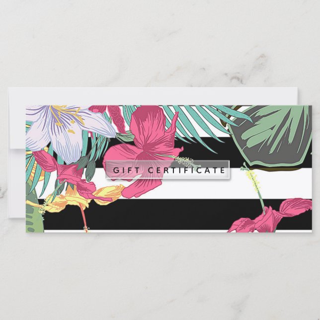 Certificado de Presente Flores Tropicais Florais F (Frente)
