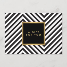 Certificado de Presente Glam Dourado com Padrão Pr