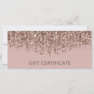 Certificado de Presente Glitter Bronze Bege Rosa D