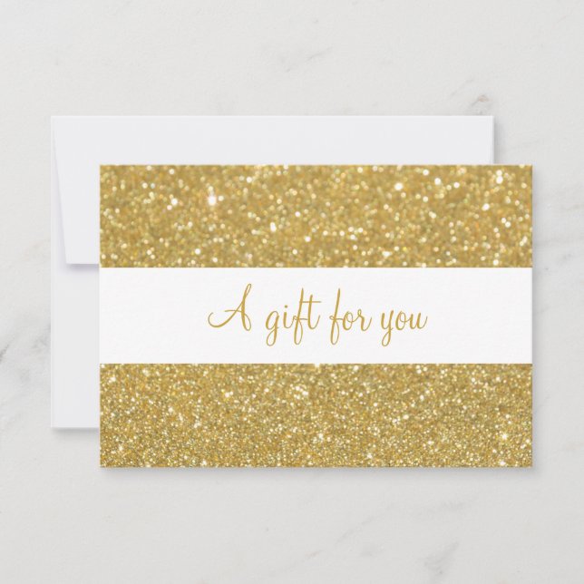 Certificado de Presente Glitter Dourado Chic (Frente)