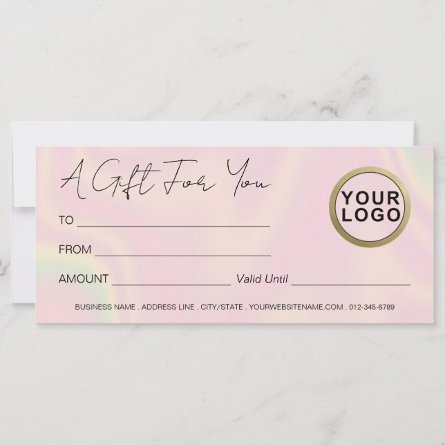 Certificado de Presente Holográfico Elegante Moder (Frente)